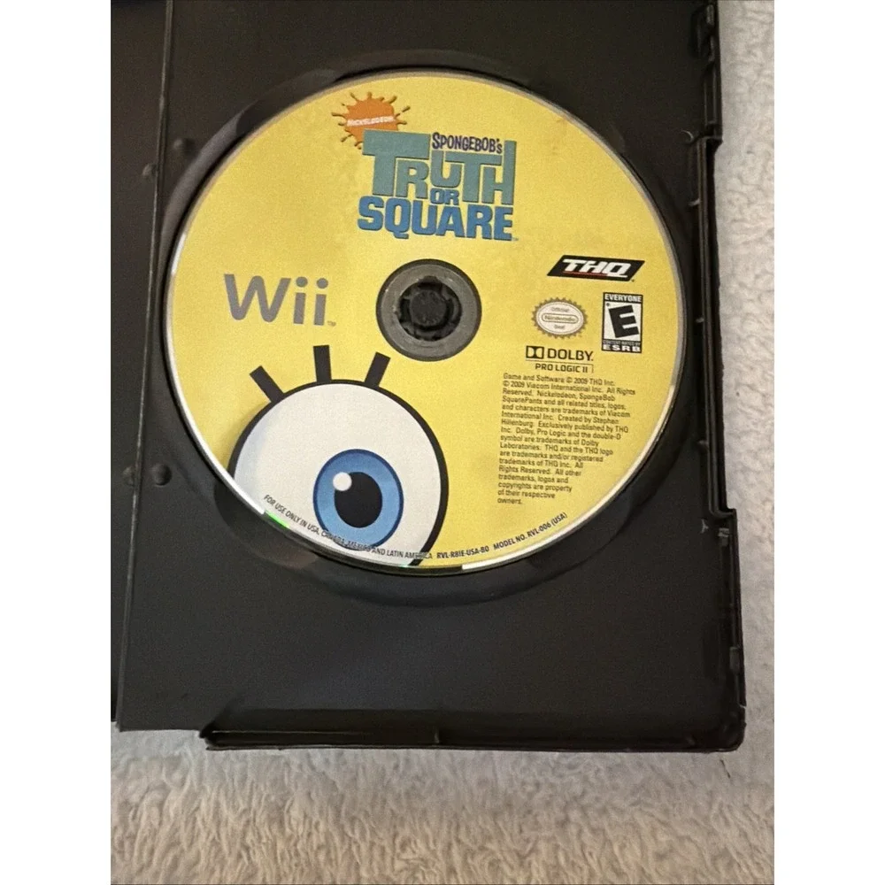SpongeBob's Truth or Square Nintendo Wii 2009 DISC ONLY Video Game Nickelodeon